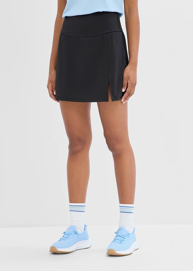 Jupe de sport avec cycliste intégré, séchage rapide, Couleur: noir