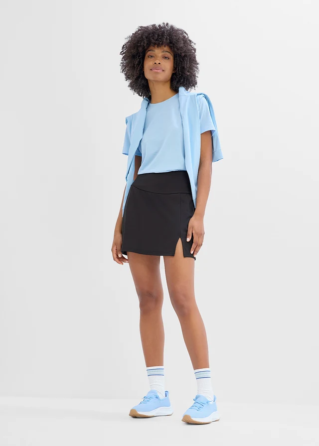 Sport szoknya bedolgozott rövidnadrággal, gyorsan szárad, szín: fekete