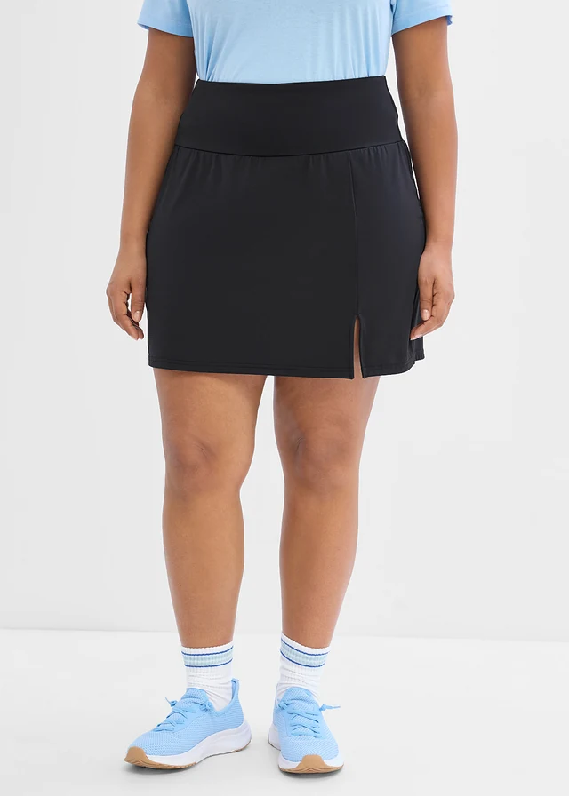 Sneldrogende sportrok met geïntegreerde biker short, Kleur: zwart