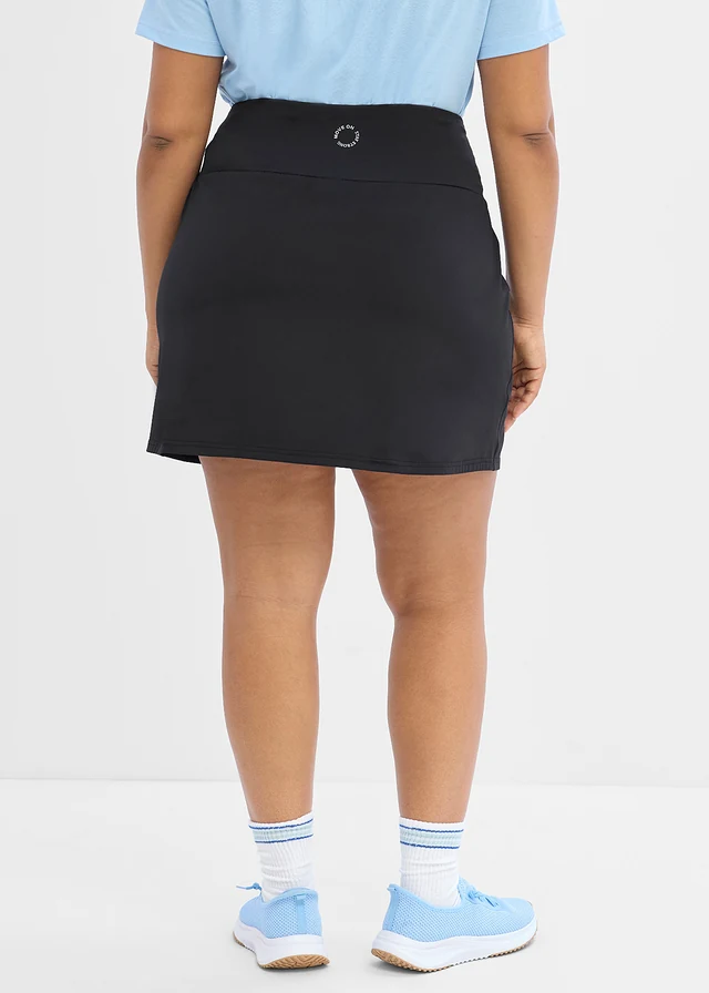 Jupe de sport avec cycliste intégré, séchage rapide, Couleur: noir