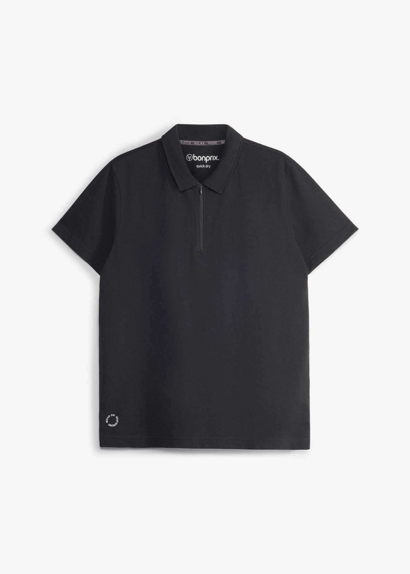 Sport poloshirt voor heren met ritssluiting, sneldrogend • zwart • product-page.page-title-suffix