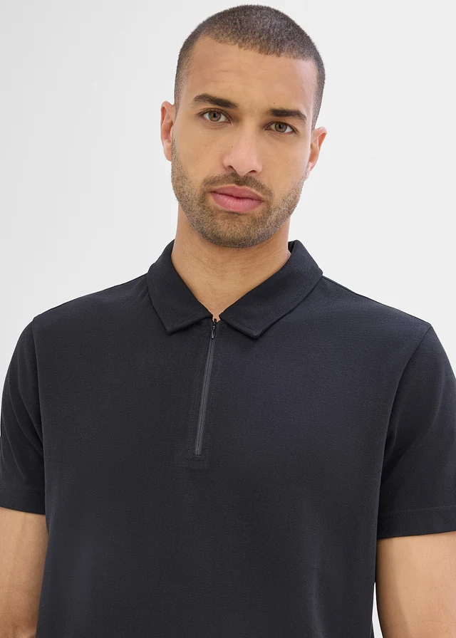 Polo de sport à col zippé pour homme, séchage rapide • noir • product-page.page-title-suffix
