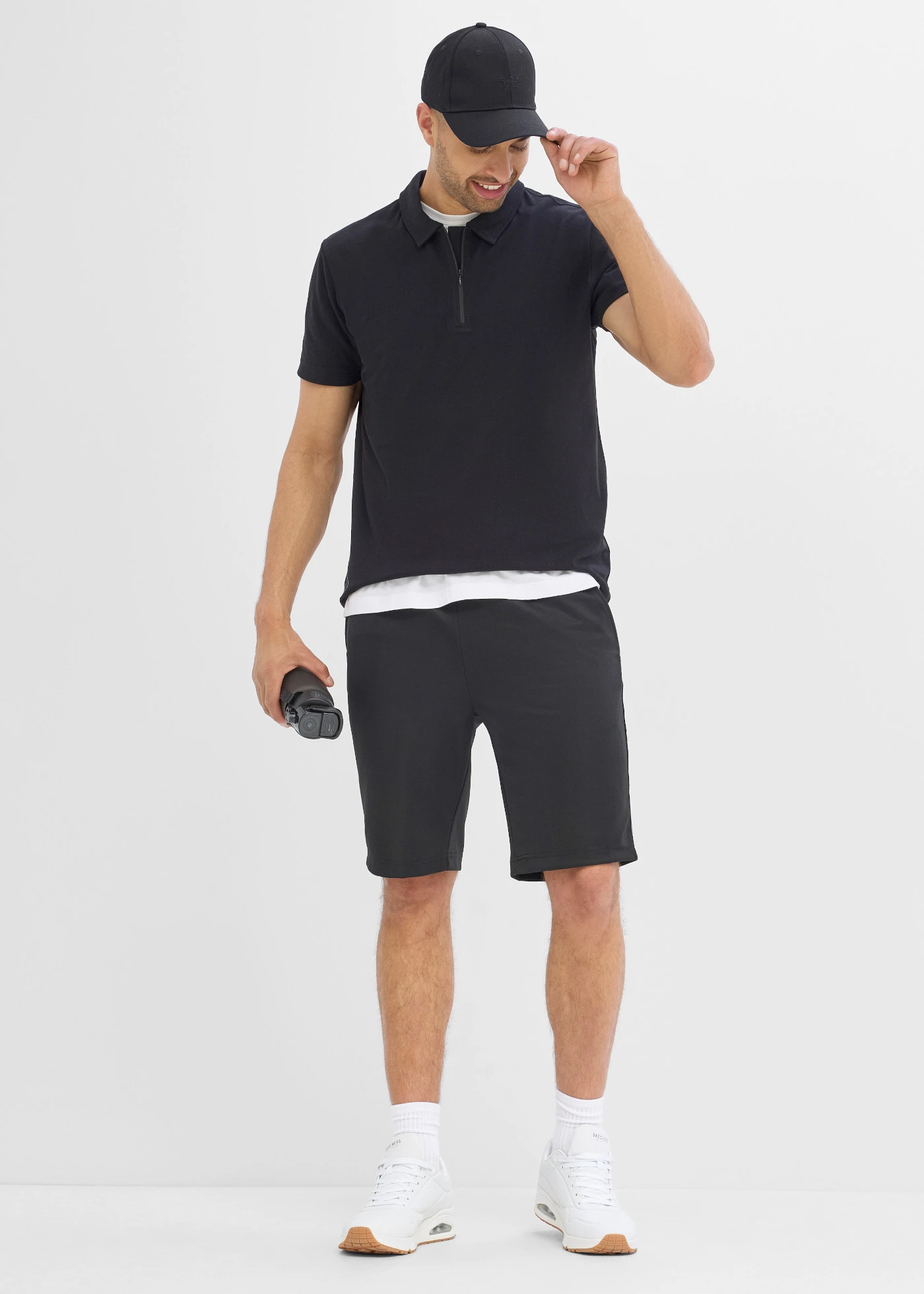 Polo de sport à col zippé pour homme, séchage rapide • noir • product-page.page-title-suffix