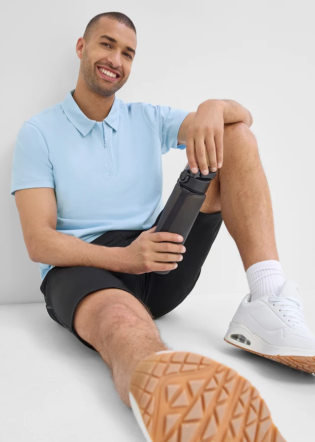Polo de sport à col zippé pour homme, séchage rapide • bleu clair • product-page.page-title-suffix