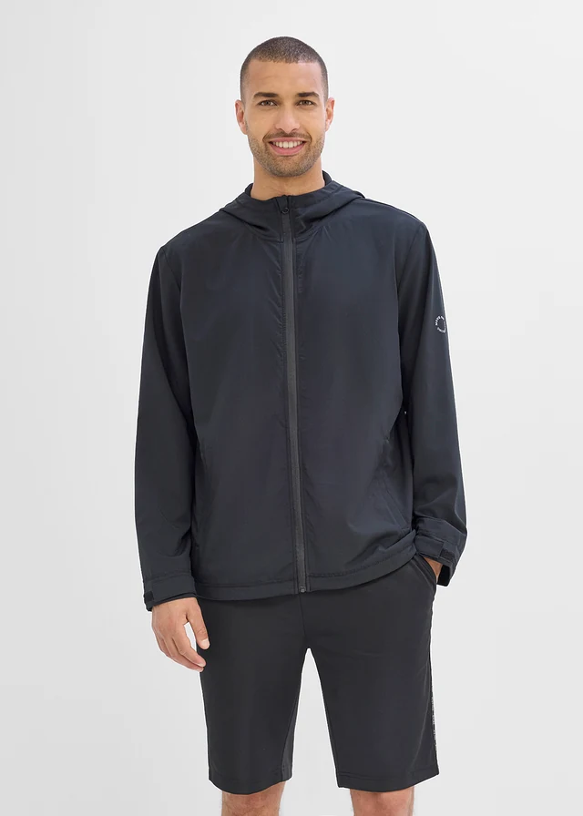 Outdoor jas voor heren, sneldrogend, Kleur: zwart