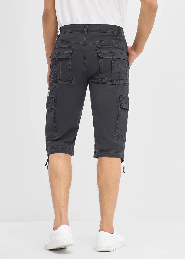 Bermuda long et regular avec poches cargo • noir imprimé • product-page.page-title-suffix