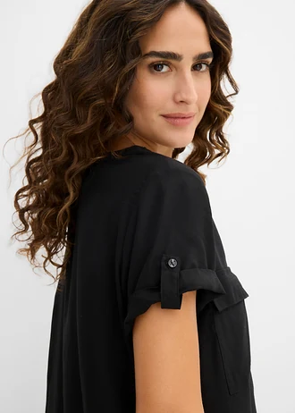 Viscose blouse met korte mouwen • zwart • bonprix online shop