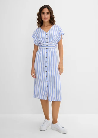 Jurk van zachte viscose • lichtblauw-wit gestreept • bonprix online shop