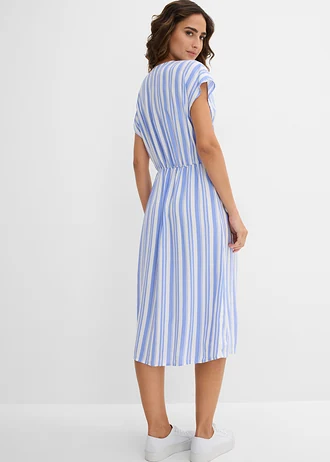 Robe en viscose douce • bleu clair-blanc rayé • Boutique bonprix