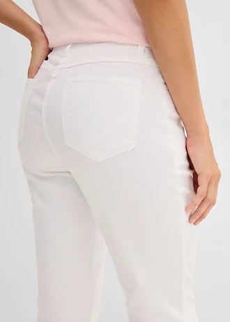 Stretch broek met rechte pijpen, mid waist • wit • bonprix online shop