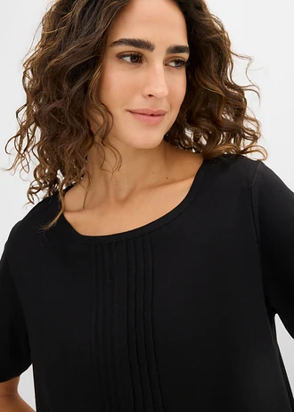 T-shirt in A-lijn, korte mouw • zwart • bonprix online shop