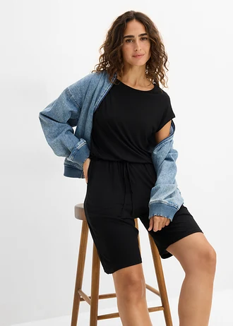 Combinaison douce en viscose extensible • noir • Boutique bonprix
