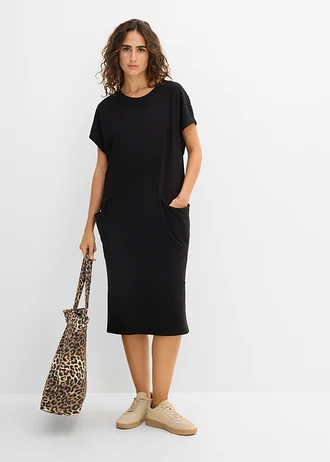 Robe en jersey avec poches, Couleur: noir