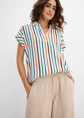 Pantaloni palazzo din muselină vaporoasă • gri-piatră • magazin bonprix