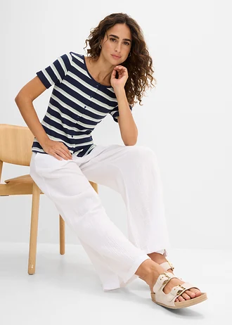 Palazzo broek van luchtige mousseline • wit • bonprix online shop