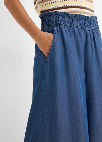 Jean palazzo 7/8, bas de jambes fendus • bleu denim • Boutique bonprix