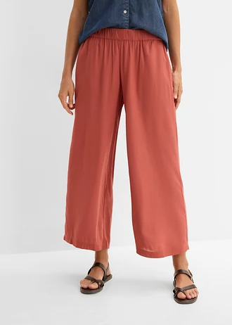Široké kalhoty Culotte ze splývavé viskózy • likérově hnědá • bonprix obchod