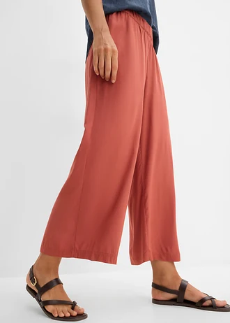 Pantalon large en viscose fluide • brun marsala • Boutique bonprix