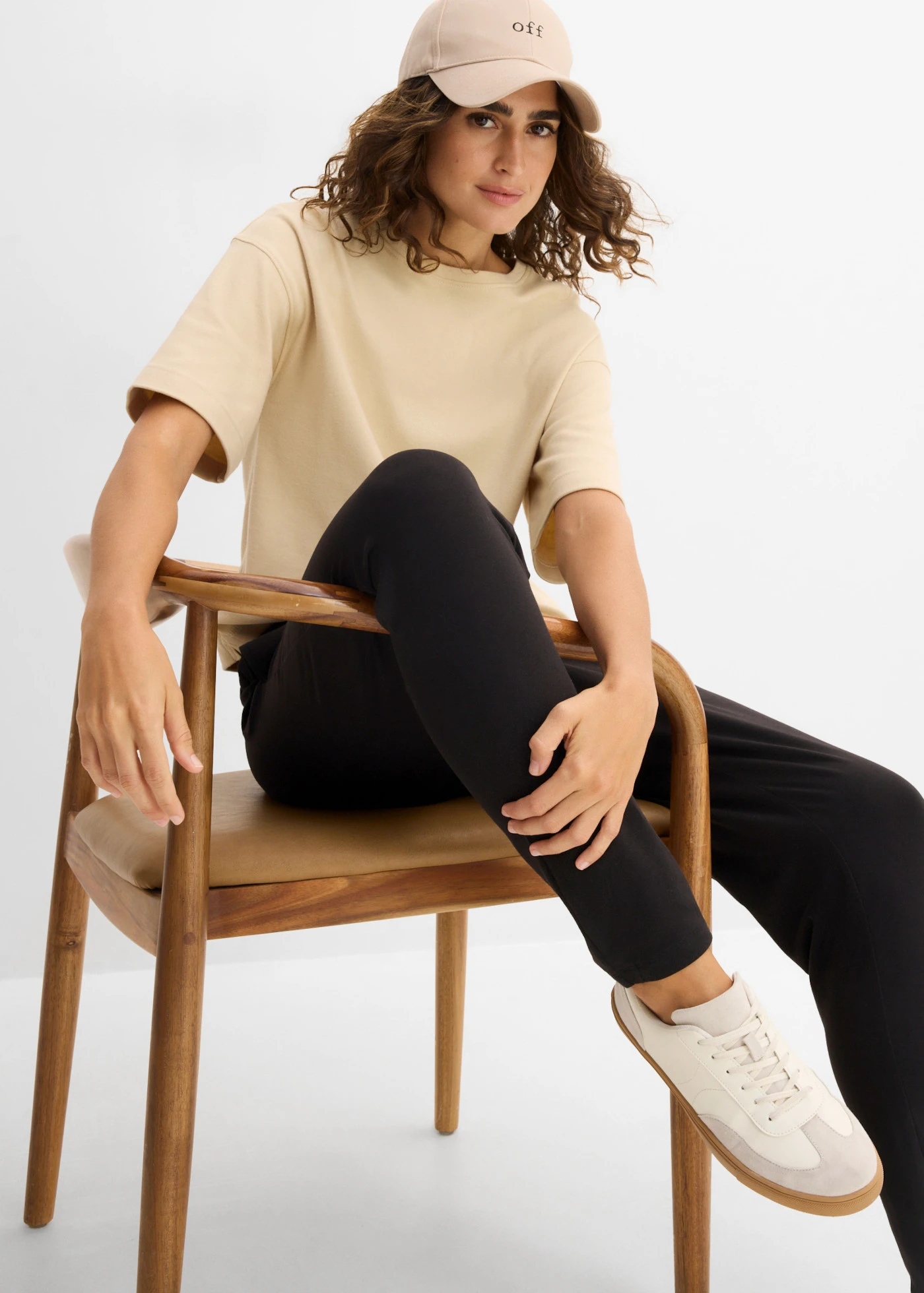 Jersey broek van katoenmix • zwart • bonprix online shop