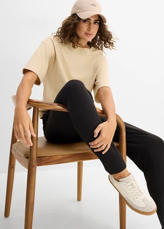 Jersey broek van katoenmix • zwart • bonprix online shop