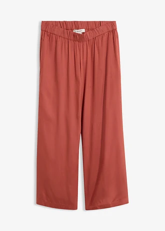 Pantaloni culotte largi din viscoză fluidă • maro marsala • magazin bonprix