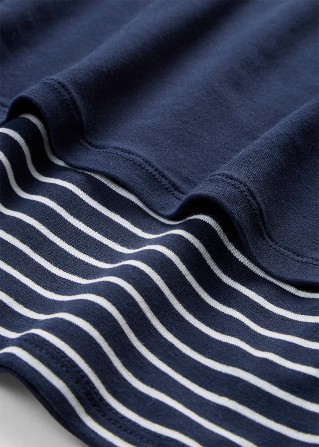 T-shirt long en viscose douce et extensible • bleu foncé-blanc rayé • product-page.page-title-suffix