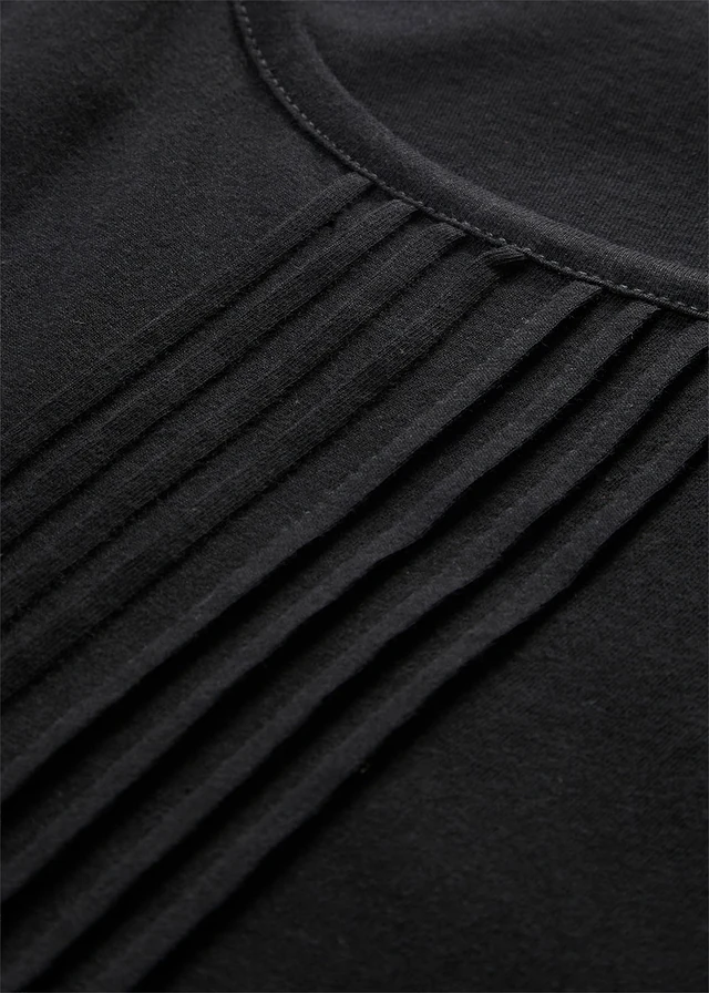 T-shirt o trapezowym kroju, krótki rękaw • czarny • sklep bonprix