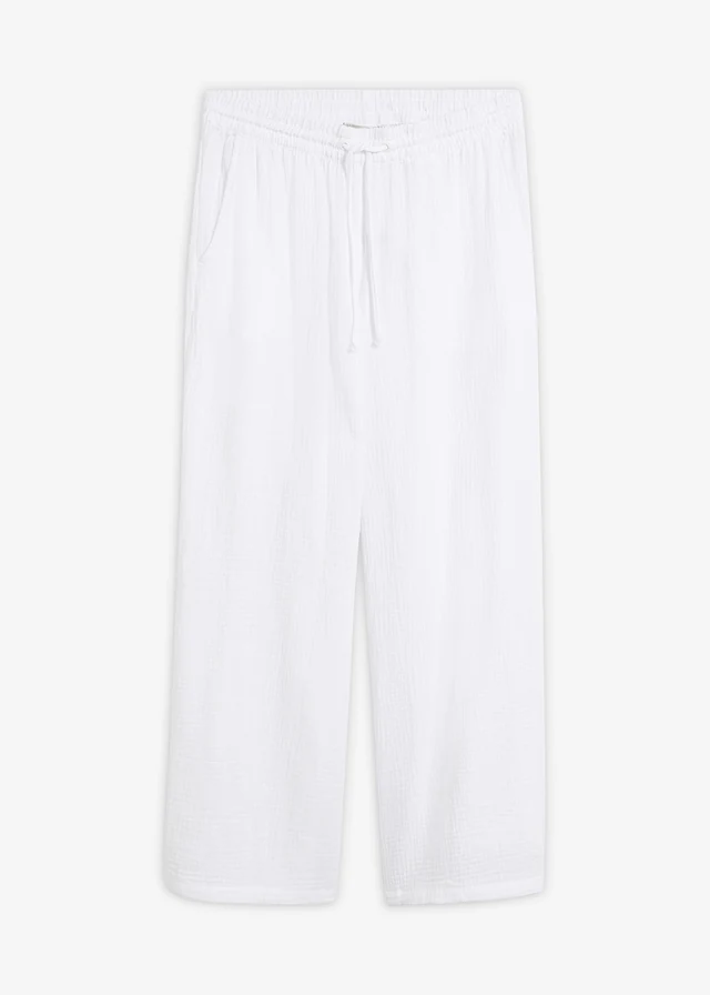 Palazzo broek van luchtige mousseline • wit • bonprix online shop