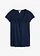 Katoenen shirt met kant, korte mouw, Kleur: donkerblauw