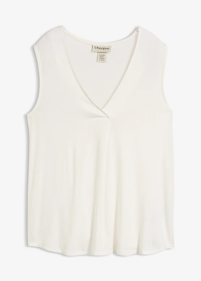 Top doux en jersey viscose, Couleur: écru