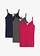 Top met spaghettibandjes (set van 3), Kleur: bessen+antraciet+donkerblauw