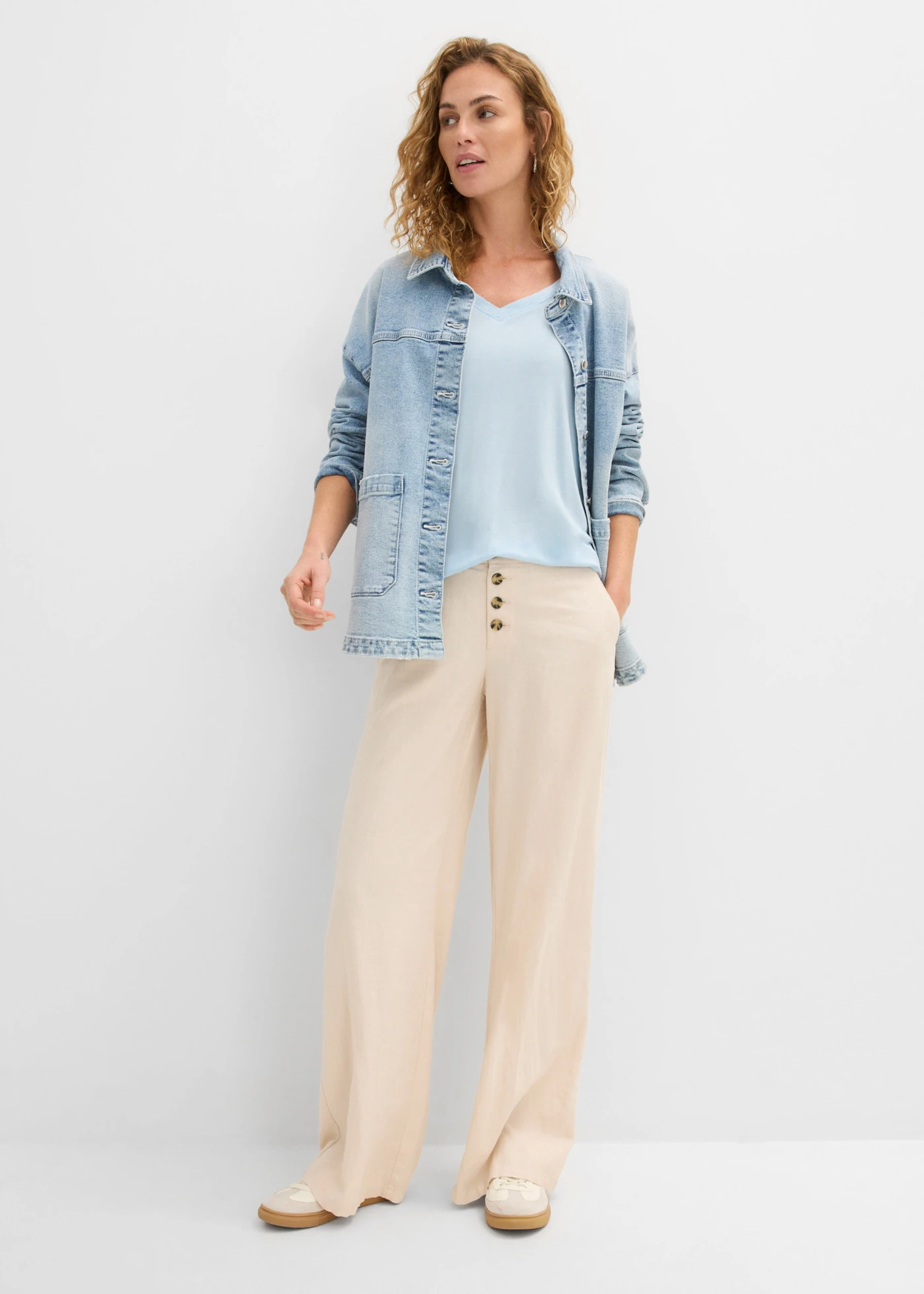Lot de 2 T-shirts longs et doux en viscose • bleu clair+bleu foncé • Boutique bonprix