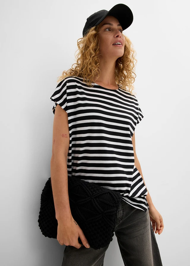 T-shirt 100% coton • noir/blanc rayé • product-page.page-title-suffix