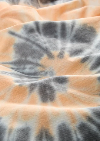 Robe en jersey 100% coton • gris fumé/orange/blanc imprimé • Boutique bonprix