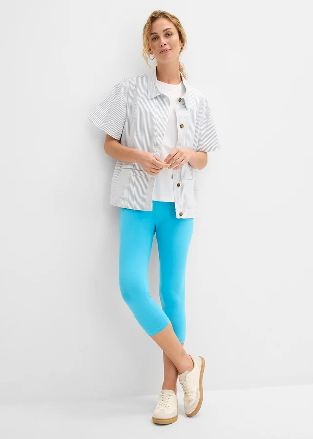 Lot de 2 leggings corsaires, Couleur: bleu foncé turquoise