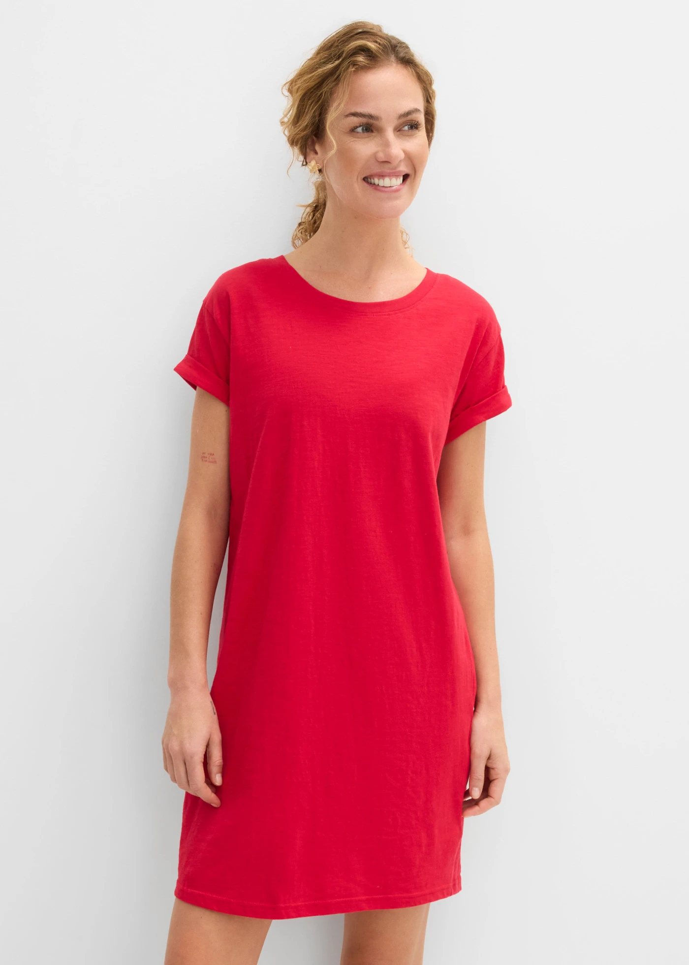 Jersey jurk met biologisch katoen • rood • bonprix online shop