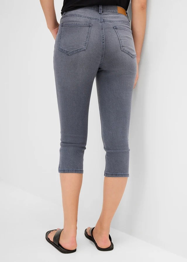 Stretch capri jeans, Kleur: blauwgrijs used
