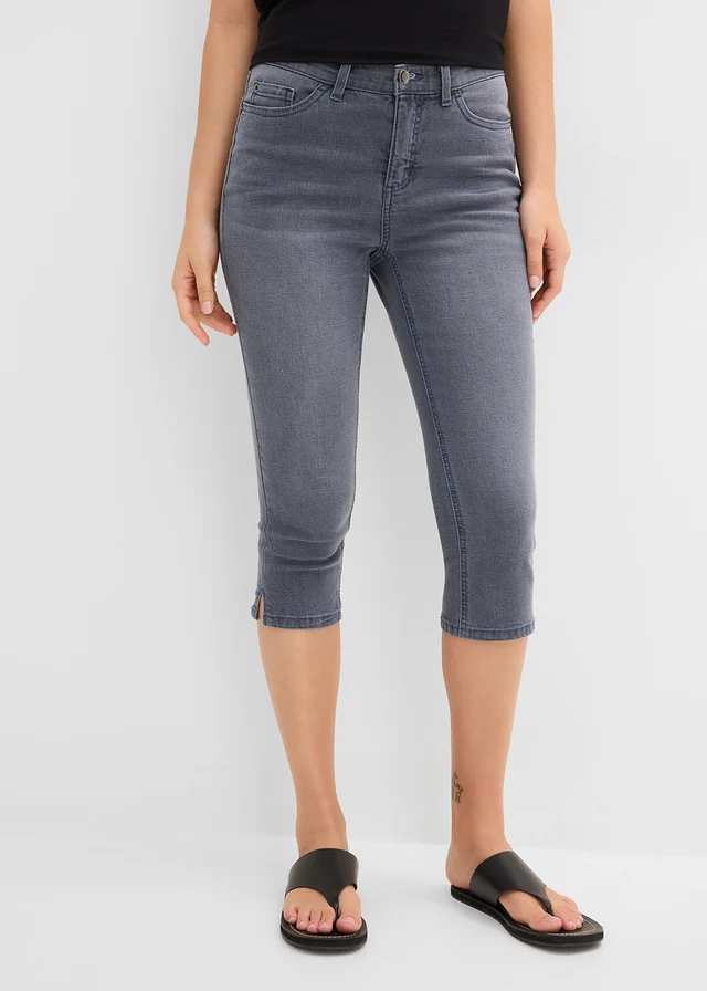 Stretch capri jeans, Kleur: blauwgrijs used