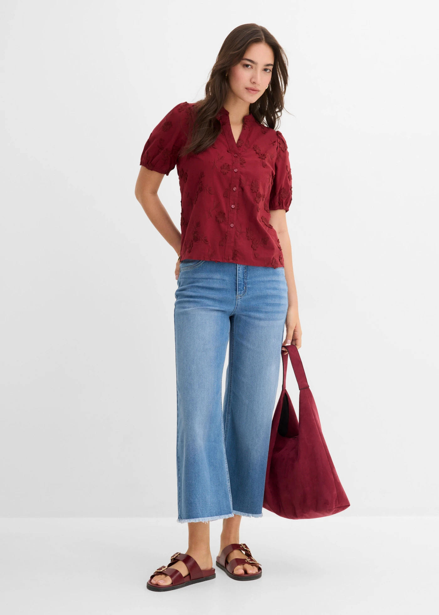7/8 jeans, wide fit • lichtblauw denim used • bonprix online shop