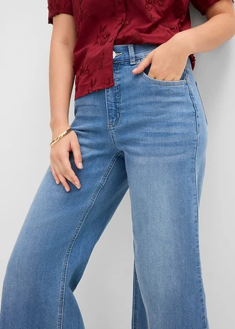 Jean large 7/8 extensible • bleu clair denim used • Boutique bonprix