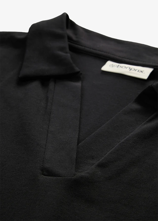 T-shirt à col polo ouvert • noir • product-page.page-title-suffix