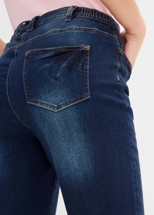 Bermuda en jean, taille mi-haute élastiquée • bleu nuit denim • product-page.page-title-suffix