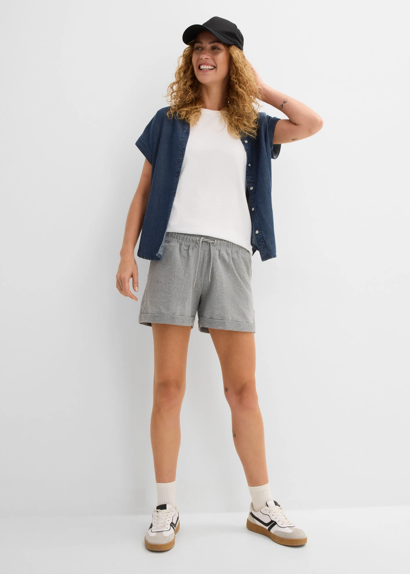 Sweat short • lichtgrijs gemêleerd • bonprix online shop