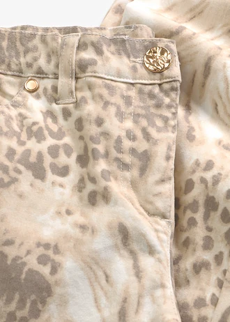 Pantalon extensible 7/8 imprimé • beige léopard • Boutique bonprix