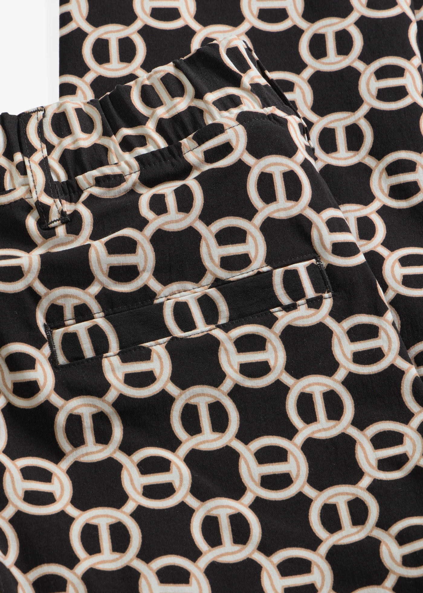 Pantalon 7/8 en bengaline extensible • noir-écru graphique • Boutique bonprix