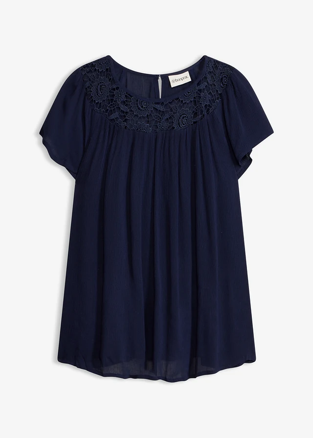 Blouse 100% viscose • bleu foncé • Boutique bonprix