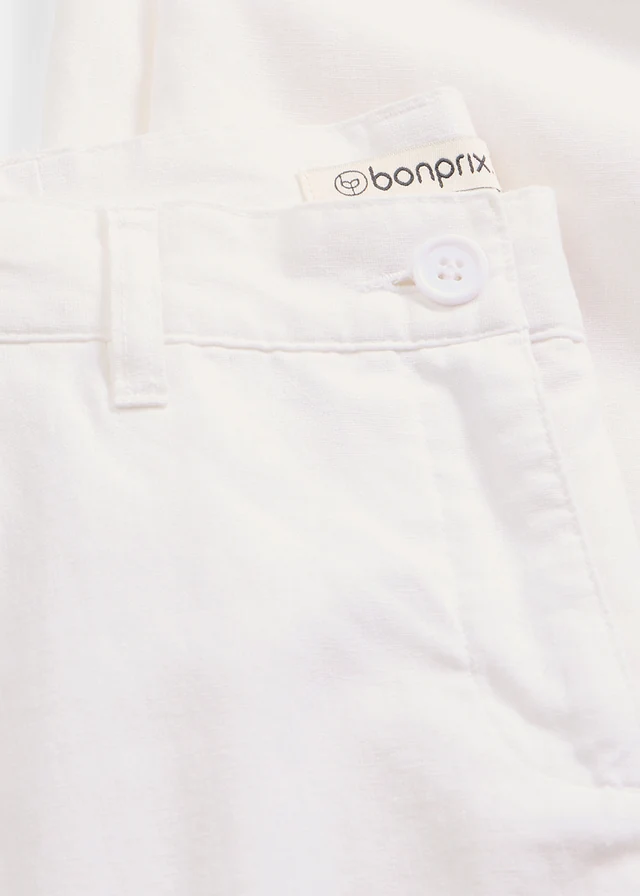 Pantalon tissé en lin et coton • blanc • product-page.page-title-suffix