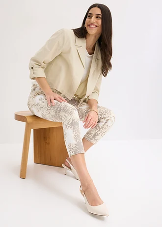 7/8-os mintás sztreccsnadrág • bézs/leopárdmintás • bonprix áruház