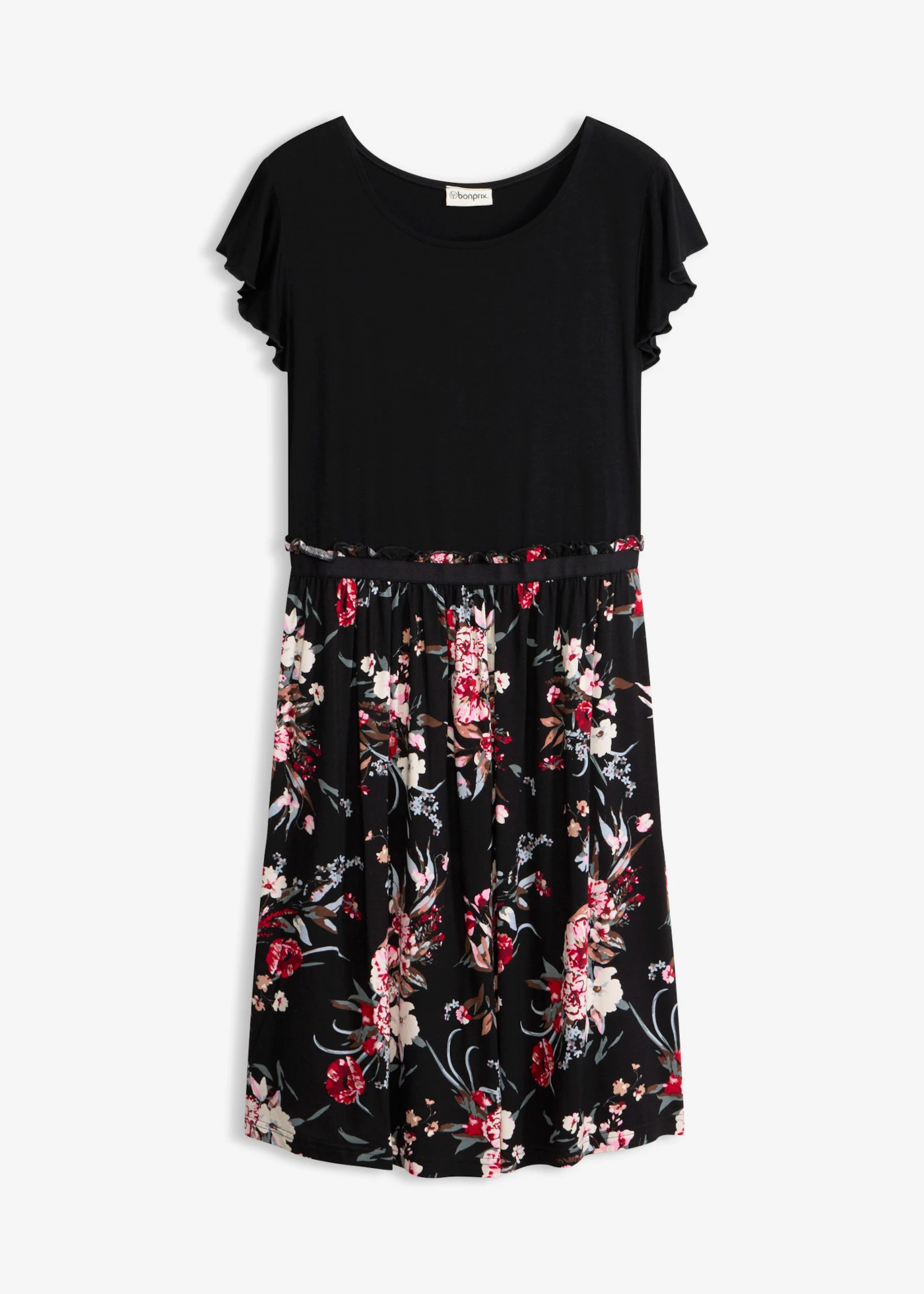 Robe en jersey viscose • noir floral • Boutique bonprix