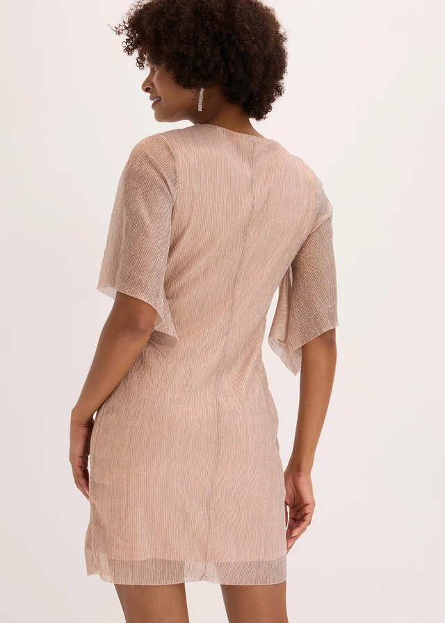 Robe à effet brillant, Couleur: rose/argenté
